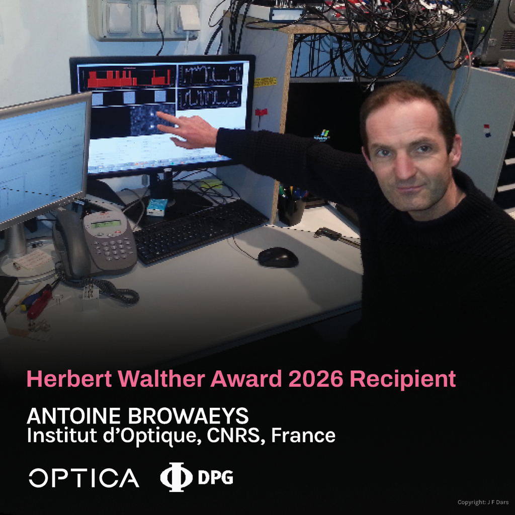 Optica and DPG name Antoine Browaeys 2026 Herbert Walther Award recipient.