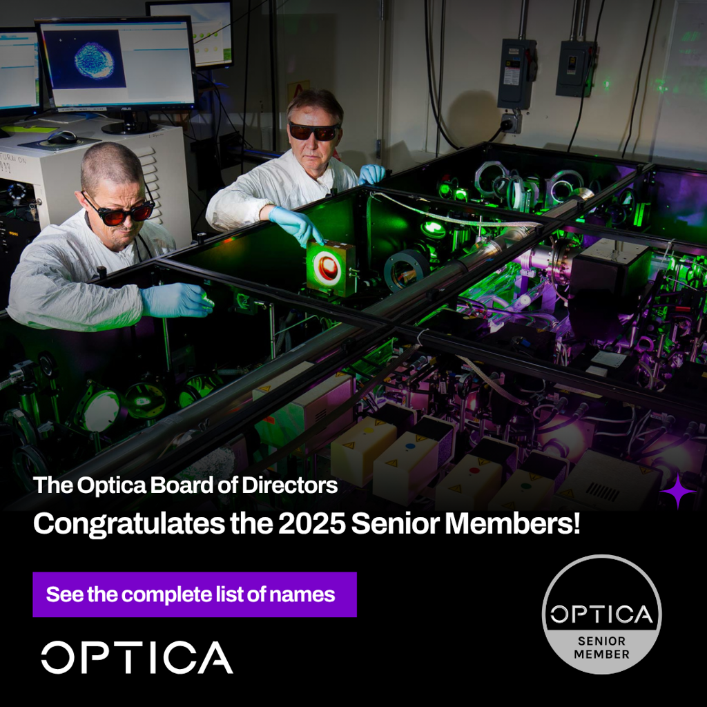 Optica announces 2025 class of senior members