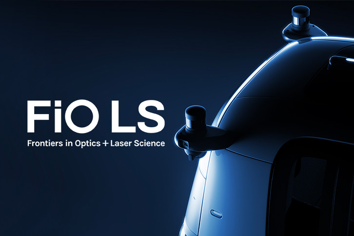 The words Frontiers in Optics + Laser Science on a blue background.