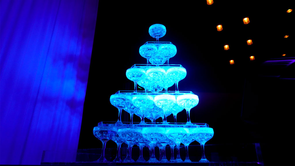 Luminous glass tower
