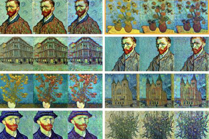 diverse versions of colorful artworks