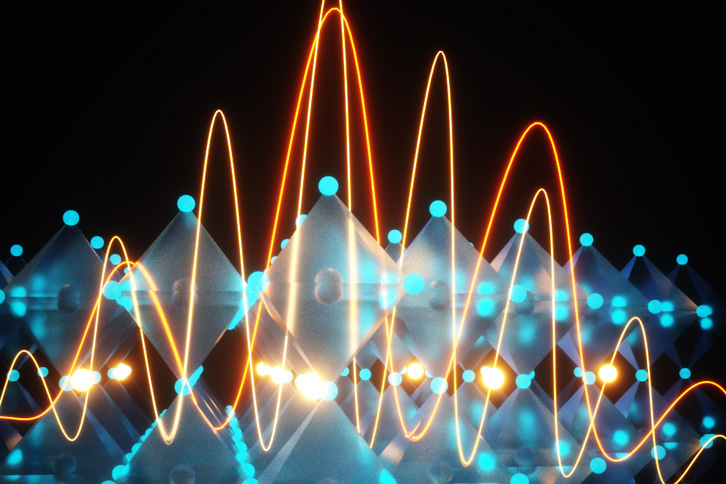 conceptual image of semiconductor devices responding to light